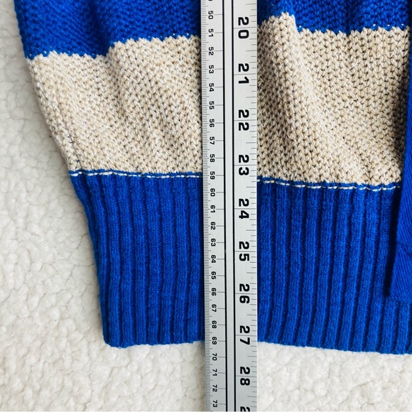 Free People Cassidy Off The shoulder Pullover in Cobalt Combo, Sz S - Picture 6 of 15